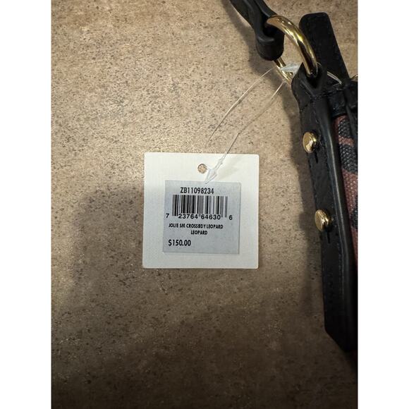 Fossil Jolie Leather Small Crossbody Purse Leopard Print Brown - Picture 11 of 14